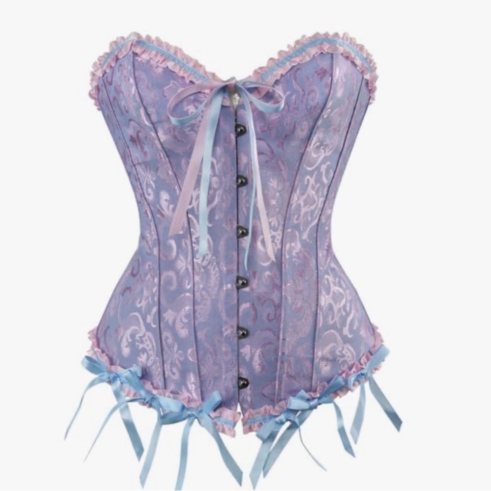 Elegant Purple Corset with Blue Accents